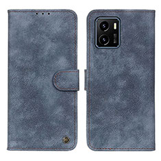 Leather Case Stands Flip Cover Holder N03P for Vivo Y01 Blue