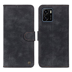 Leather Case Stands Flip Cover Holder N03P for Vivo Y10 Black