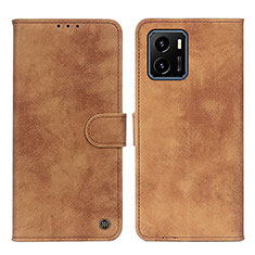 Leather Case Stands Flip Cover Holder N03P for Vivo Y32t Brown