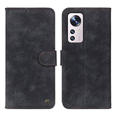 Leather Case Stands Flip Cover Holder N03P for Xiaomi Mi 12 5G Black