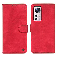 Leather Case Stands Flip Cover Holder N03P for Xiaomi Mi 12 5G Red