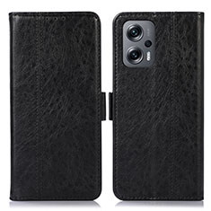 Leather Case Stands Flip Cover Holder N03P for Xiaomi Poco F5 5G Black