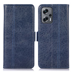 Leather Case Stands Flip Cover Holder N03P for Xiaomi Poco F5 5G Blue