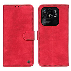 Leather Case Stands Flip Cover Holder N03P for Xiaomi Redmi 10C 4G Red