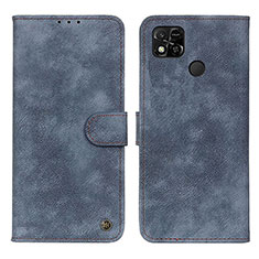 Leather Case Stands Flip Cover Holder N03P for Xiaomi Redmi 9 India Blue