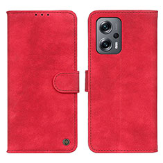 Leather Case Stands Flip Cover Holder N03P for Xiaomi Redmi K50i 5G Red