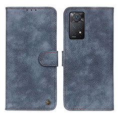 Leather Case Stands Flip Cover Holder N03P for Xiaomi Redmi Note 11 Pro 5G Blue