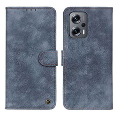 Leather Case Stands Flip Cover Holder N03P for Xiaomi Redmi Note 12T Pro 5G Blue