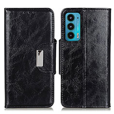 Leather Case Stands Flip Cover Holder N04P for Motorola Moto Edge 20 5G Black