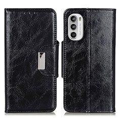 Leather Case Stands Flip Cover Holder N04P for Motorola Moto Edge (2022) 5G Black