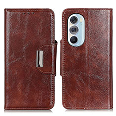 Leather Case Stands Flip Cover Holder N04P for Motorola Moto Edge 30 Pro 5G Brown