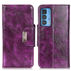 Leather Case Stands Flip Cover Holder N04P for Motorola Moto Edge S Pro 5G Purple
