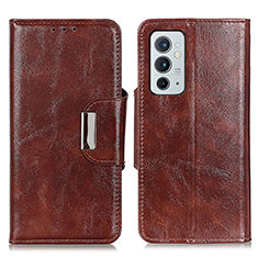 Leather Case Stands Flip Cover Holder N04P for OnePlus 9RT 5G Brown