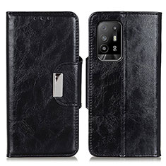 Leather Case Stands Flip Cover Holder N04P for Oppo A94 5G Black