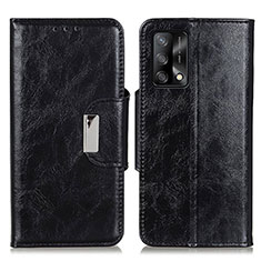 Leather Case Stands Flip Cover Holder N04P for Oppo F19 Black