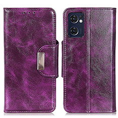 Leather Case Stands Flip Cover Holder N04P for Oppo Find X5 Lite 5G Purple