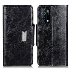 Leather Case Stands Flip Cover Holder N04P for Oppo K9 5G Black