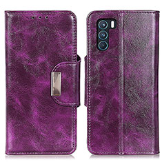 Leather Case Stands Flip Cover Holder N04P for Oppo K9 Pro 5G Purple