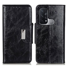 Leather Case Stands Flip Cover Holder N04P for Oppo Reno5 A Black