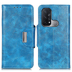 Leather Case Stands Flip Cover Holder N04P for Oppo Reno5 A Sky Blue