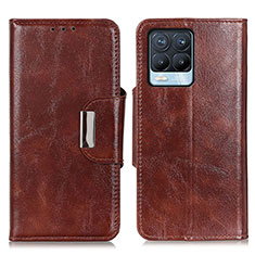 Leather Case Stands Flip Cover Holder N04P for Realme 8 4G Brown