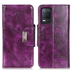 Leather Case Stands Flip Cover Holder N04P for Realme 8 5G Purple