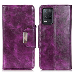 Leather Case Stands Flip Cover Holder N04P for Realme 9 5G India Purple