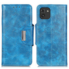 Leather Case Stands Flip Cover Holder N04P for Samsung Galaxy A03 Sky Blue