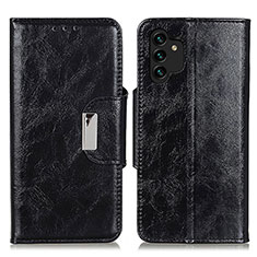 Leather Case Stands Flip Cover Holder N04P for Samsung Galaxy A13 4G Black