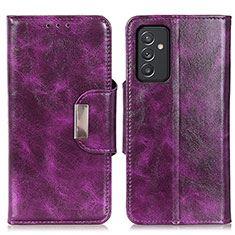 Leather Case Stands Flip Cover Holder N04P for Samsung Galaxy A15 LTE Purple