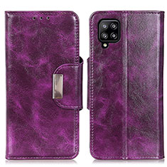 Leather Case Stands Flip Cover Holder N04P for Samsung Galaxy A22 4G Purple