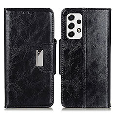 Leather Case Stands Flip Cover Holder N04P for Samsung Galaxy A53 5G Black