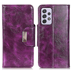 Leather Case Stands Flip Cover Holder N04P for Samsung Galaxy A73 5G Purple