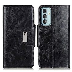 Leather Case Stands Flip Cover Holder N04P for Samsung Galaxy F13 4G Black
