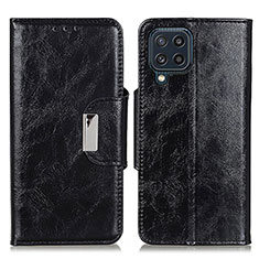 Leather Case Stands Flip Cover Holder N04P for Samsung Galaxy M32 4G Black