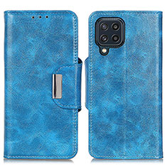 Leather Case Stands Flip Cover Holder N04P for Samsung Galaxy M32 4G Sky Blue