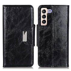 Leather Case Stands Flip Cover Holder N04P for Samsung Galaxy S22 Plus 5G Black