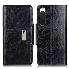 Leather Case Stands Flip Cover Holder N04P for Sony Xperia 10 IV SOG07 Black