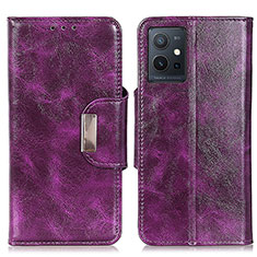 Leather Case Stands Flip Cover Holder N04P for Vivo iQOO Z6 5G Purple