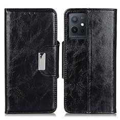 Leather Case Stands Flip Cover Holder N04P for Vivo Y33e 5G Black