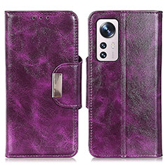 Leather Case Stands Flip Cover Holder N04P for Xiaomi Mi 12 Lite 5G Purple