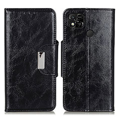 Leather Case Stands Flip Cover Holder N04P for Xiaomi POCO C31 Black