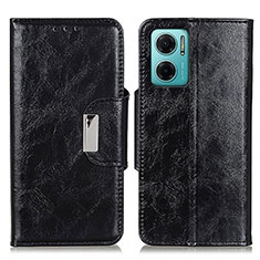 Leather Case Stands Flip Cover Holder N04P for Xiaomi Redmi 10 5G Black