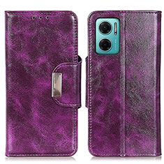 Leather Case Stands Flip Cover Holder N04P for Xiaomi Redmi 10 5G Purple