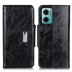 Leather Case Stands Flip Cover Holder N04P for Xiaomi Redmi 11 Prime 5G Black