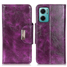 Leather Case Stands Flip Cover Holder N04P for Xiaomi Redmi 11 Prime 5G Purple
