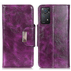 Leather Case Stands Flip Cover Holder N04P for Xiaomi Redmi Note 11 Pro 4G Purple