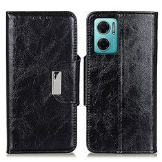 Leather Case Stands Flip Cover Holder N04P for Xiaomi Redmi Note 11E 5G Black