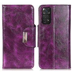 Leather Case Stands Flip Cover Holder N04P for Xiaomi Redmi Note 11S 4G Purple