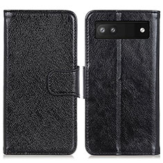 Leather Case Stands Flip Cover Holder N05P for Google Pixel 7a 5G Black